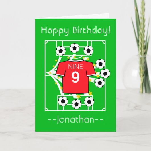 Voetbalster (Rood met Witte Afwerking) Kaart (Voorkant)
