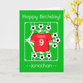 Voetbalster (Rood met Witte Afwerking) Kaart (Gele Bloem)