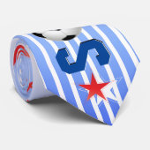 Voetbalster Rood Wit en Blauw Stropdas (Opgerold)