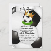 Voetbalster Royal Gold Crown Co-ed Baby shower Kaart (Voorkant)