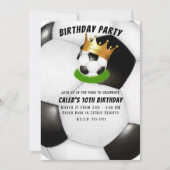 Voetbalster Royal Gold Crown Co-ed Verjaardagsfees Kaart (Voorkant)