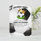 Voetbalster Royal Gold Crown Co-ed Verjaardagsfees Kaart (Staand voorkant)