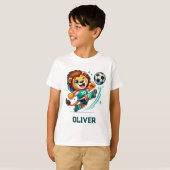 Voetbalster Schattige Leeuw T-shirt (Voorkant volledig)