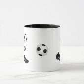 Voetbalster voeg naam tekst toe mok (Midden)