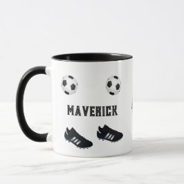 Voetbalster voeg naam tekst toe mok