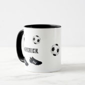 Voetbalster voeg naam tekst toe mok (Voorkant links)