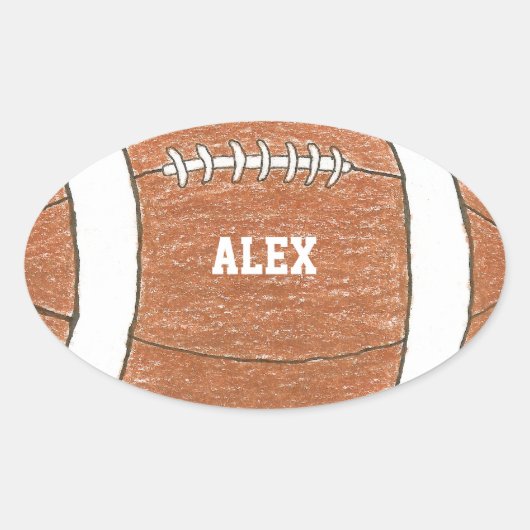 Voetbalsticker met naam ovale sticker (Voorkant)