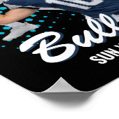Voetbalteam Aangepaste Foto Senior Night Blauw Poster (Hoek)