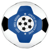 Voetbalteam - Atleet Naam en Jaar - Blauw Voetbal (Gedraaid)