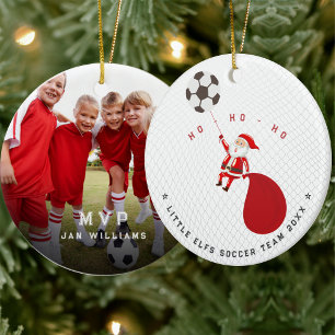 Voetbalteam Coach MVP Sinterklaas Kerstmis  Keramisch Ornament
