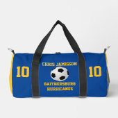 Voetbalteam, Coach, Speler Blauw Goud Personaliser Plunjezak (Voorkant)
