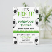 Voetbalteam Feest Uitnodiging (Staand voorkant)