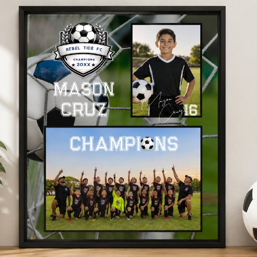 Voetbalteam | Foto-herinneringsmaat Poster