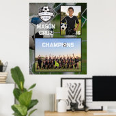 Voetbalteam | Foto-herinneringsmaat Poster (Thuiskantoor)