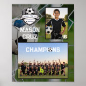 Voetbalteam | Foto-herinneringsmaat Poster (Voorkant)