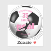 Voetbalteam Geest Meisjes Naam Roze Tekst Sticker (Vel)