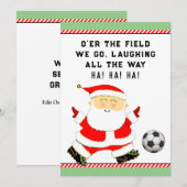 Voetbalteam Kerstmis Feestdagenkaart (Voorkant / Achterkant)