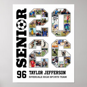 Voetbalteam Senior 2026 Sportfoto Collage Poster