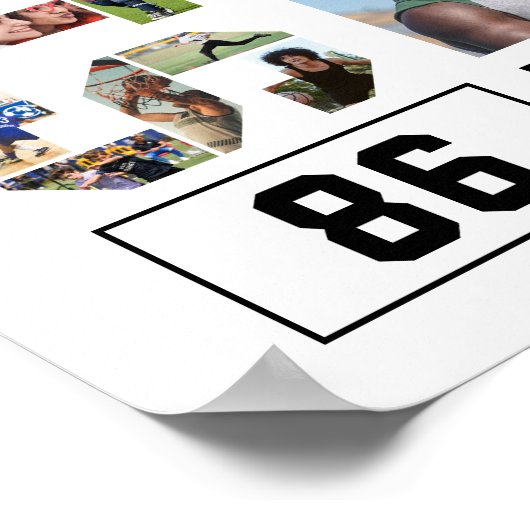 Voetbalteam Senior Afstuderen Sport Fotocollage Poster (Hoek)