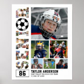 Voetbalteam Senior Afstuderen Sport Fotocollage Poster (Voorkant)