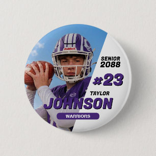 Voetbalteam Senior Night Aangepaste Kleur Sport Ronde Button 5,7 Cm