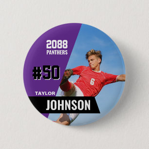 Voetbalteam Senior Night Aangepaste Kleur Sportart Ronde Button 5,7 Cm