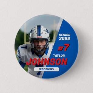 Voetbalteam Senior Night Aangepaste Kleur Sporten Ronde Button 5,7 Cm