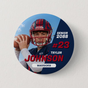 Voetbalteam Senior Night Aangepaste Kleur Sporten Ronde Button 5,7 Cm