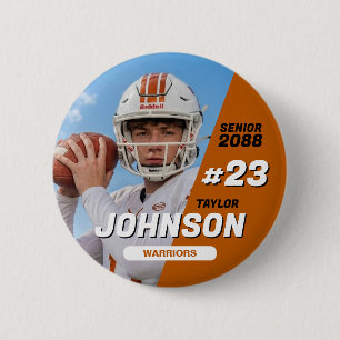 Voetbalteam Senior Night Aangepaste Kleur Sporten Ronde Button 5,7 Cm