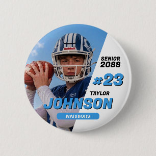 Voetbalteam Senior Night Aangepaste Kleur Sporten Ronde Button 5,7 Cm