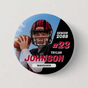 Voetbalteam Senior Night Aangepaste Kleur Sporten Ronde Button 5,7 Cm