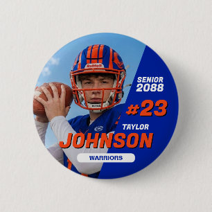 Voetbalteam Senior Night Aangepaste Kleur Sporten Ronde Button 5,7 Cm