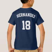 Voetbalteam, spelersnaam en Jersey nummer, aangepa T-shirt (Achterkant)