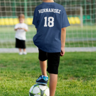 Voetbalteam, spelersnaam en Jersey nummer, aangepa T-shirt
