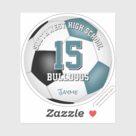 Voetbalteam Spirit kinder blauwgroen team kleuren Sticker