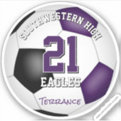 Voetbalteam Spirit kinder paarse Team kleuren Sticker (Voorkant)