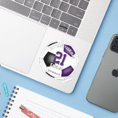 Voetbalteam Spirit kinder paarse Team kleuren Sticker (Laptop met iPhone)