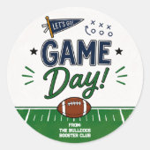 Voetbalteamspirit op speeldag ronde sticker (Voorkant)