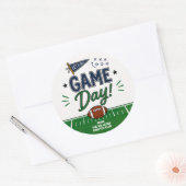 Voetbalteamspirit op speeldag ronde sticker (Envelop)