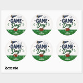 Voetbalteamspirit op speeldag ronde sticker (Vel)