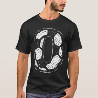 Voetbaltenue Nummer 0 Geschetst Voetbal Ll Stijl S T-shirt