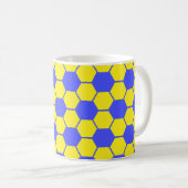 Voetbaltextuur - Geel & Blauw Koffiemok (Voorkant rechts)