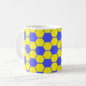 Voetbaltextuur - Geel & Blauw Koffiemok (Voorkant links)