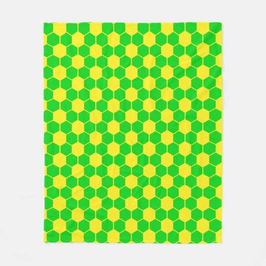Voetbaltextuur - Geel & Groen  Fleece Deken (Voorkant)