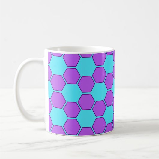 Voetbaltextuur - Paars & Blauw Koffiemok (Links)
