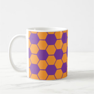 Voetbaltextuur - Paars & Oranje  Koffiemok