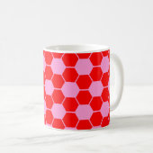 Voetbaltextuur - Rood & Roze Koffiemok (Voorkant rechts)