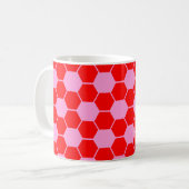 Voetbaltextuur - Rood & Roze Koffiemok (Voorkant links)