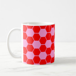 Voetbaltextuur - Rood & Roze Koffiemok