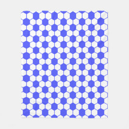 Voetbaltextuur - Wit en Blauw  Fleece Deken